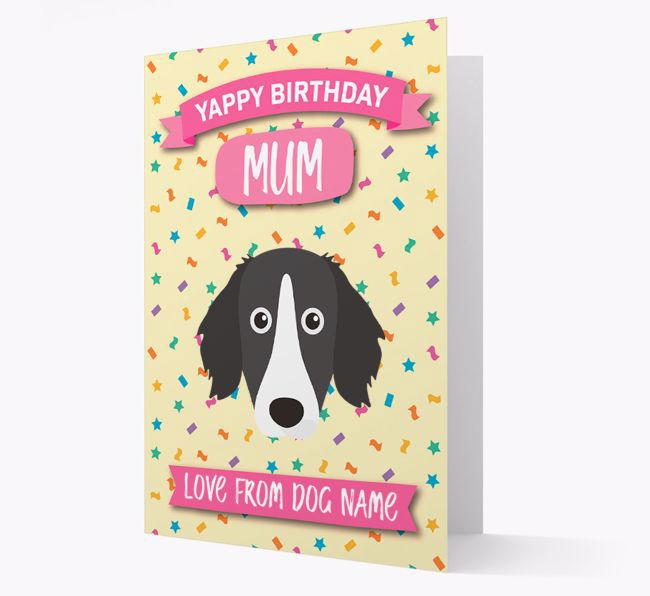 Personalised Card 'Yappy Birthday Mum' with {breedCommonName} Icon